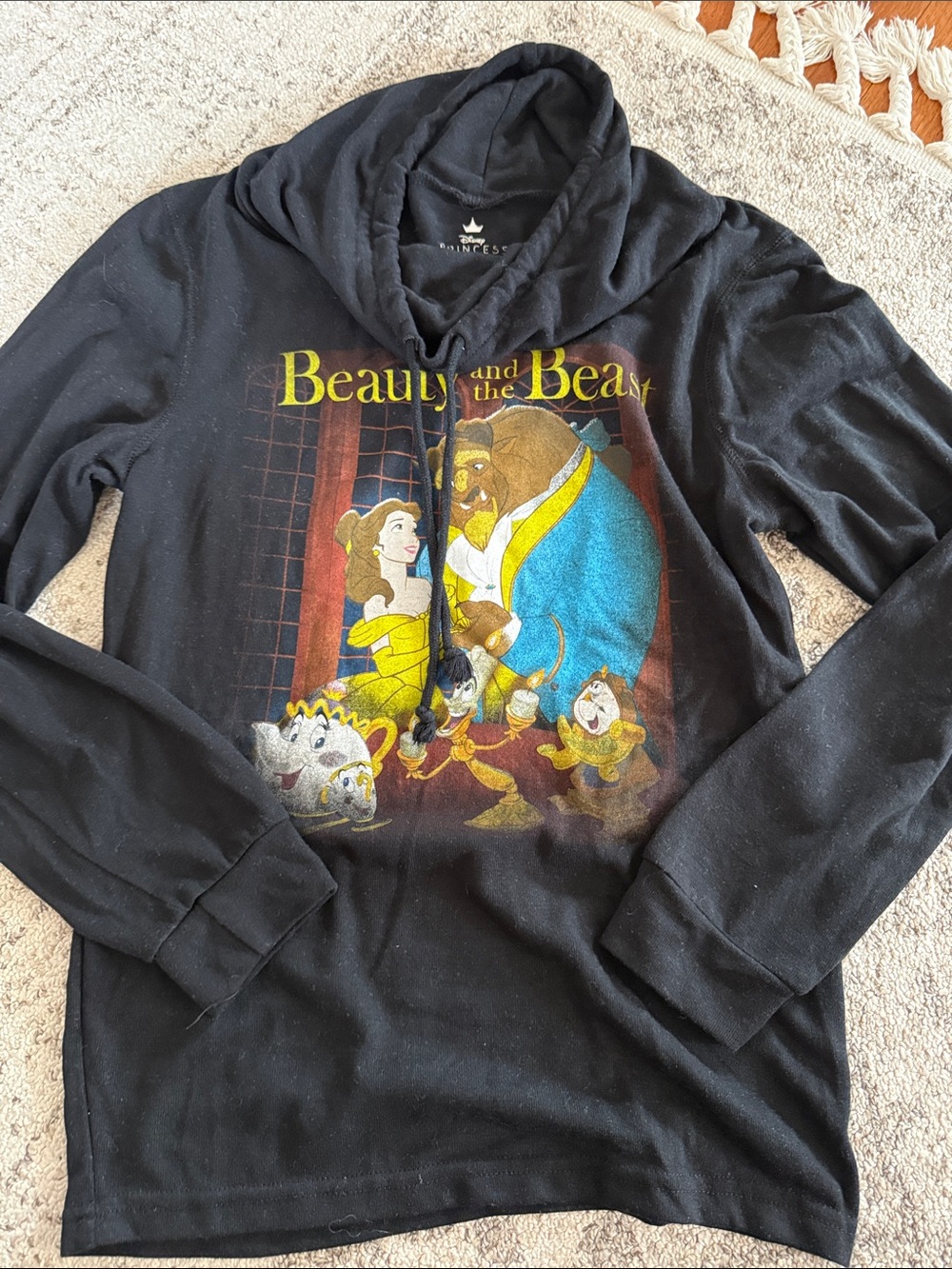 Black Beauty and the Beast Hoodie with Colorful Character Print
